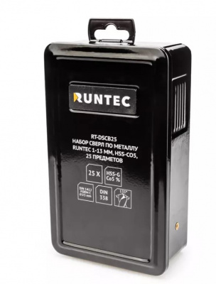 купить Набор сверл по металлу RUNTEC 1-13 мм, HSS-Co5, 25 предметов