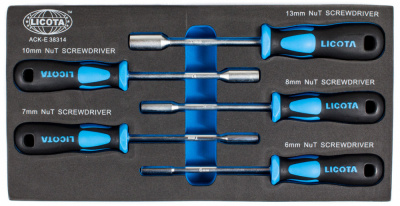 купить LICOTA ACK-E38314 Набор отверток торцевых шестигранных, 5 пр., 6 - 13 мм., EVA