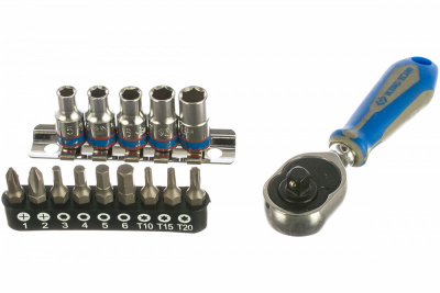 купить  2515MR Набор вставок (бит) и головок с трещоткой 1/4", TORX, HEX, PH, 15 предметов KING TONY 2515MR
