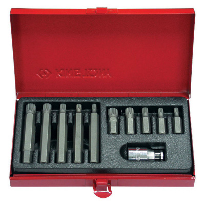 купить KING TONY 1011MQ Набор вставок (бит) 10 мм, SPLINE, М5-М12, 11 предметов