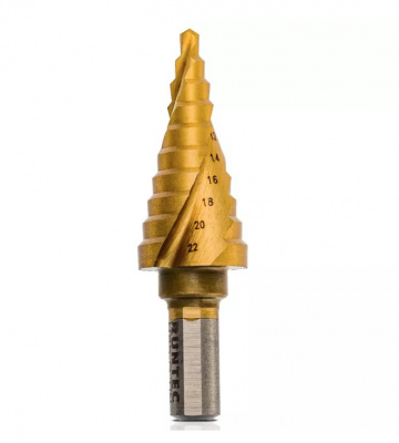 купить RUNTEC RT-DS4-22-10 Сверло ступенчатое RUNTEC 4-22 мм, 10 ступеней, HSS-TiN