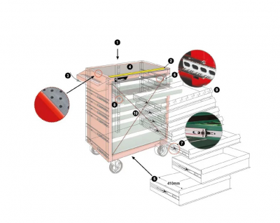 купить Hans 9917HQ Инструментальная 7-ми ящиковая тележка