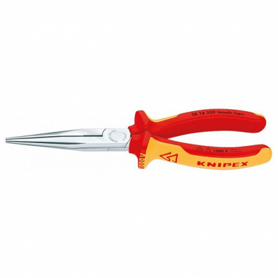 купить Knipex KN-2616200 Круглогубцы с плоскими губками с режущими кромками, 200 мм