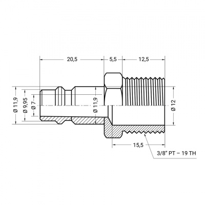 купить LICOTA 030PM Разъем "папа" - наружная резьба 3/8"