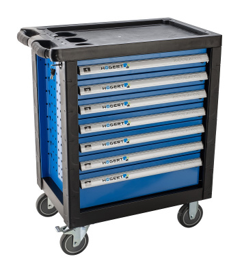 купить HOEGERT HT7G047 HOEGERT Тележка инструментальная 7 ящиков, усиленный пластиковый верх.
