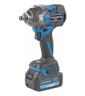 купить NORDBERG NE808K Гайковерт аккумуляторный, 1/2", 21В, 1200 Нм с двумя 4A акк. и зар. уст-вом 1,8A, в кейсе N