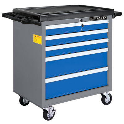купить LICOTA AWX-2602BTS Телега инструментальная, 5 полок, пласт. столешница, сине-серая