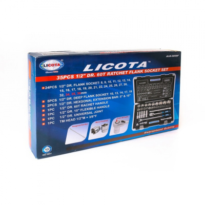 купить LICOTA ALK-0008F Набор торцевых головок 1/2" 6гр. 35пр. 8-36мм
