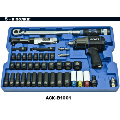 купить LICOTA AWX-2602BTSEK01 Телега инструментальная 256пр., 5 полок, пласт. стол., сине-серая