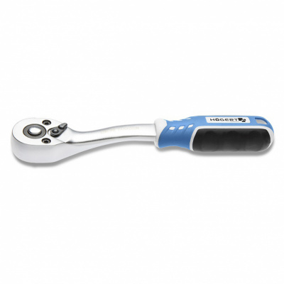 купить HOEGERT HT1R324 Трещотка изогнутая с кнопкой 1/4", 72 зубца
