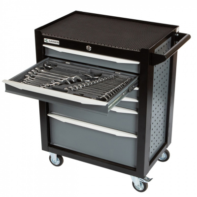 купить GARWIN EQ-000012 Тележка инструментальная Standart 6 полок, с комплектом инструмента в разборном кейсе, 169 пр.