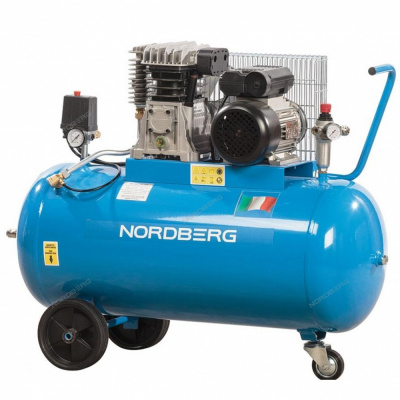 купить NORDBERG NC100/360_220 Компрессор поршневой с ременным приводом, объем 100 л