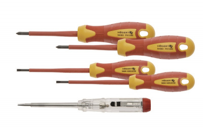 купить  HT1S994 HOEGERT Набор изолированных отверток 1000 V с отверткой индикатором напряжения, сталь S2, 5 шт.