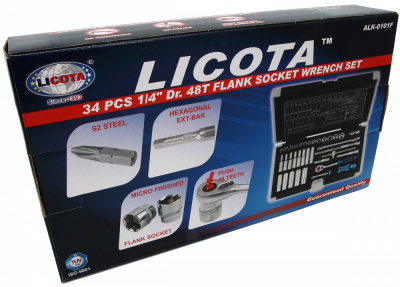 купить LICOTA ALK-0101F Набор торцевых головок 1/4" 34пр. 4-14мм