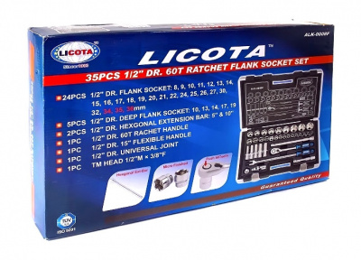 купить LICOTA ALK-0008F Набор торцевых головок 1/2" 6гр. 35пр. 8-36мм