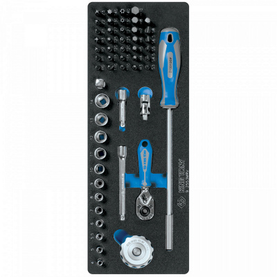 купить НАБОР ТОРЦЕВЫХ ГОЛОВОК 1/4" С ПРИНАДЛЕЖНОСТЯМИ, ЛОЖЕМЕНТ, 53 ПРЕДМЕТА KING TONY 9-2553MRV