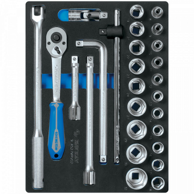 купить  9-4527MRV02 Набор торцевых головок 1/2" с принадлежностями, ложемент, 27 предметов KING TONY 9-4527MRV02