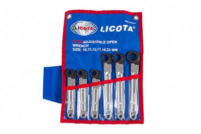 купить LICOTA AWT-PTSK1 Набор ключей храповичных (трещ.) с раскрыв-ся зевом 10-22мм