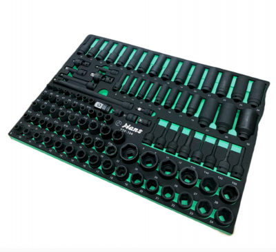 купить HANS TTF-104 Набор ударных торцевых головок и аксессуаров 3/8", 1/2", 1/4", ложемент, 104 предм. 