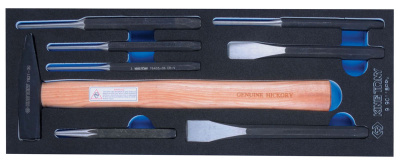 купить KING TONY 9-90118PRV KING TONY Набор зубил, выколоток, кернеров с молотком, ложемент, 8 предметов