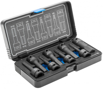 купить HOEGERT Торцевые головки, ударные Hex, 8 шт., 1/2", CrMo