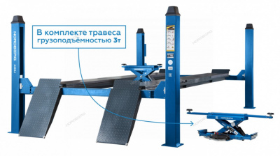 купить NORDBERG 4450J_EB(M) Подъемник четырехстоечный 5 т, c ручной траверсой 3 т N433, для сход-развала, электростопоры, синий 