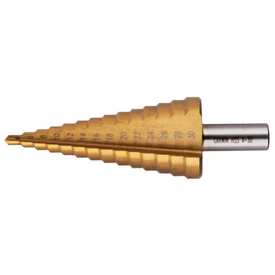 купить  102550-4-30-14 Сверло ступенчатое 4,0-30,0 мм, 14 ступеней, HSS, TiN