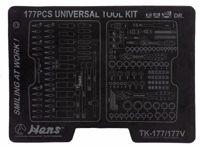 купить HANS TK-177 Набор инструментов универсальный 1/4",1/2", 3/8" 177 пр