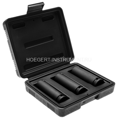 купить HOEGERT HT4R104 Набор ударных глубоких шестигранных головок 1/2", 17, 19, 21 мм, в кейсе, CrMo
