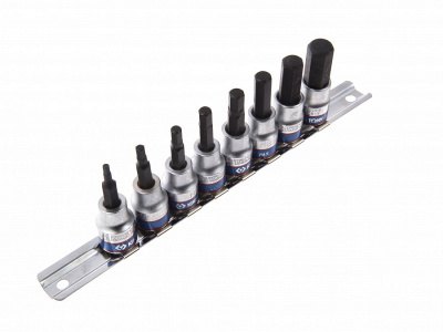 купить НАБОР ТОРЦЕВЫХ НАСАДОК 3/8", HEX, 3-12 ММ, L = 50 ММ, 8 ПРЕДМЕТОВ KING TONY