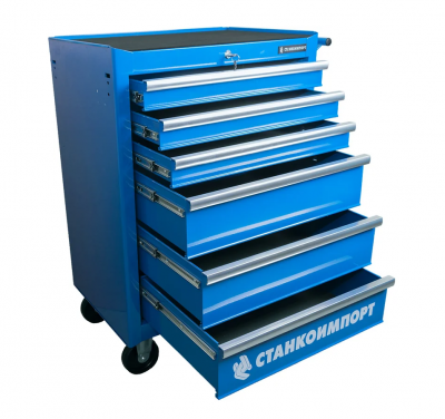 купить Станкоимпорт BTD-270061CS blu Инструментальная тележка на колесах, 6 ящиков, синяя