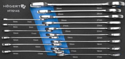 купить  HT7G145 HOEGERT Набор двухсторонних рожковых ключей 15 шт., ложемент EVA