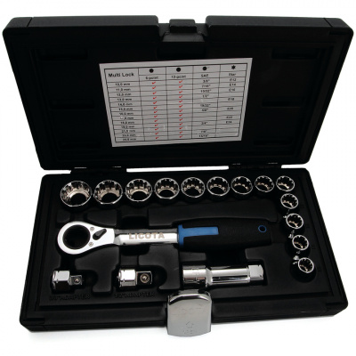 купить LICOTA ALK-1006P Набор торцевых головок проходных с аксессуарами 19мм 17пр.