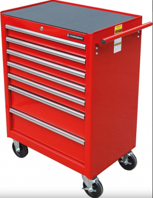 купить BTD-270071CS red Станкоимпорт Инструментальная тележка на колесах 7 ящиков с автовозвратом, красная