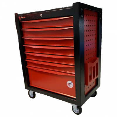 купить Тележка инструментальная HELAS с центральным замком, 7 ящиков, сине-серая