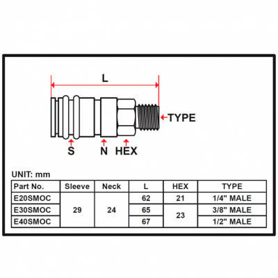 купить LICOTA E20SMOC Пневморазъём композитный 1/4" внеш. резьба