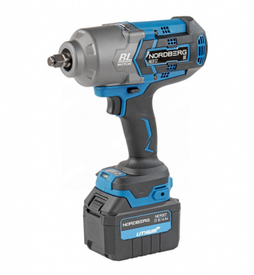 купить NORDBERG NE812K Гайковерт аккумуляторный, 1/2", 21В, 1700 Нм с двумя 6A акк. и зар. уст-вом 1,8A, в кейсе