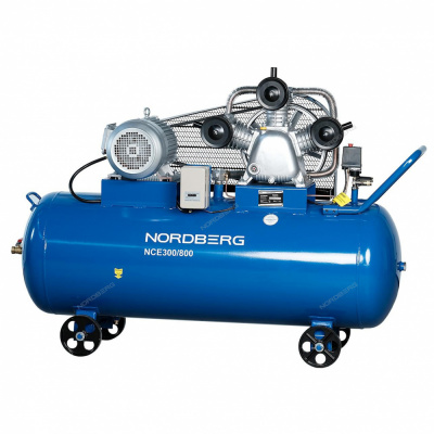 купить NORDBERG NCE300/800 Компрессор 3-х поршн., ременной, чугунная головка, 380В, ресив. 300л, 800л/мин
