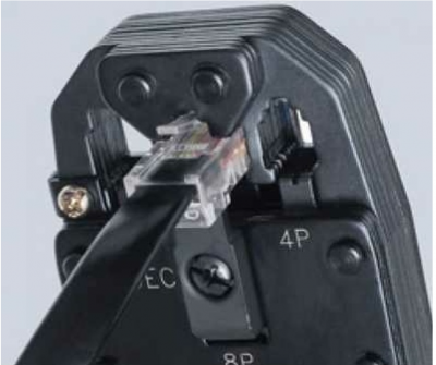 купить KNIPEX KN-975112 Пресс-клещи для штекеров RJ, 3 гнезда, RJ 10 (4-pin), RJ 11/12 (6-pin), RJ 45 (8-pin), 200 мм